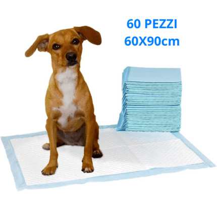 60 Pezzi Tappetini Igienici Assorbenti 60x90cm | Traversine per Cani, Gatti e Conigli