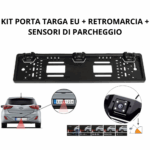 Porta Targa EU con Telecamera Posteriore HD e Sensori di Parcheggio | Visione Notturna e Impermeabile IP68