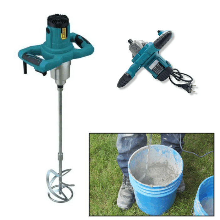 Trapano Miscelatore 1860W Professionale – Frusta per Cemento, Colla, Malta e Vernice - immagine 2