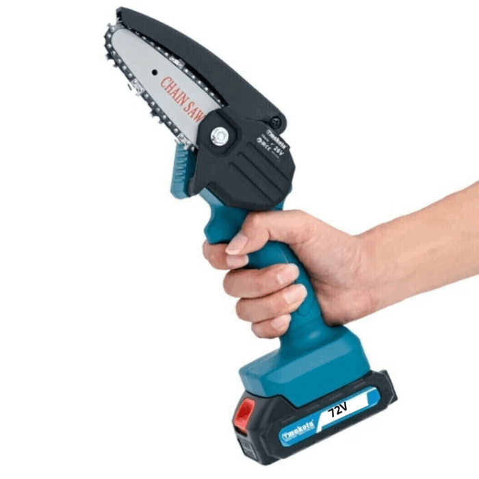 Kit 2 Motoseghe 8" con Oliatore + 4" Doppia Batteria 72V, Caricabatterie e Valigetta - immagine 3