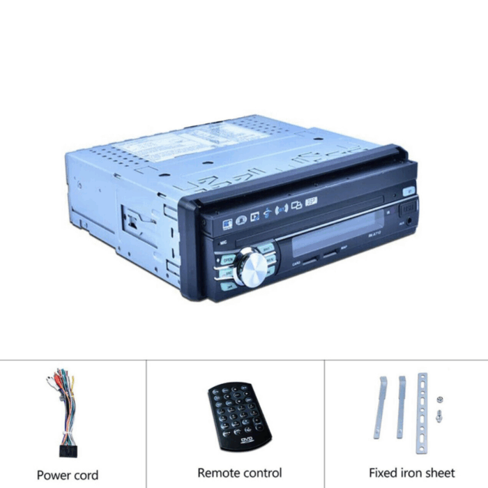 Autoradio 7 Pollici a Scomparsa, Schermo Retrattile, Bluetooth, USB con Telecomando - immagine 6