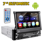 Autoradio 7 Pollici Stereo a Scomparsa 1 Din Pannello Rimovibile  Android Apple Carplay Bluetooth Radio Mirror Link USB