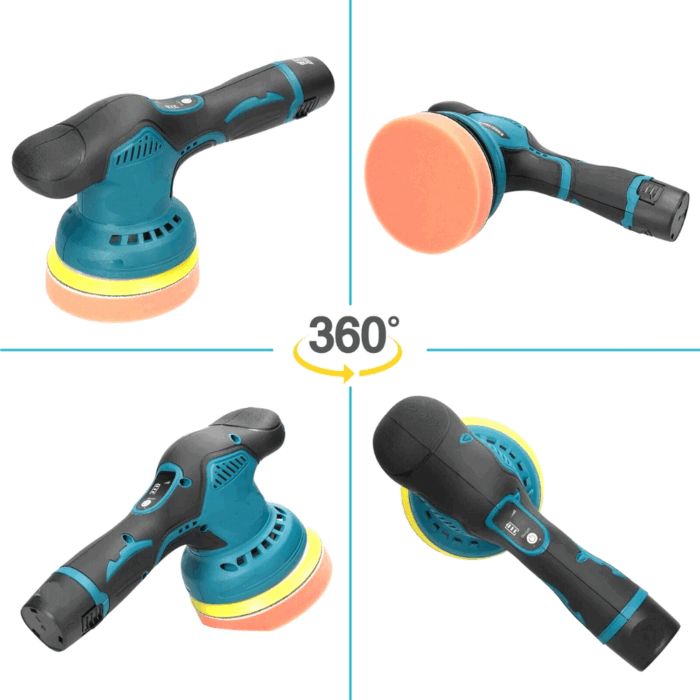 Lucidatrice Doppia Batteria 18V Levigatrice per Auto 6 Velocità con Accessori - immagine 4