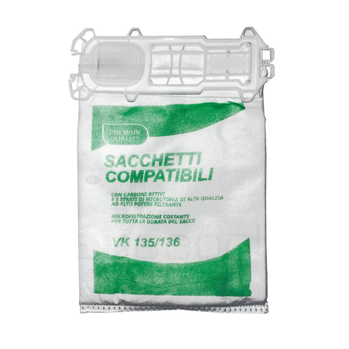 Kit 6 Sacchetti per Aspirapolvere Folletto VK135 - VK136 | Ricambio Compatibile Top Quality - immagine 2