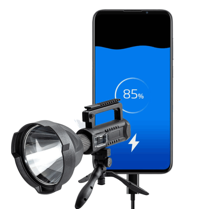 Torcia 150W Luce Bianca Lampada a Raggio Lungo 500m USB con Accessori - immagine 4