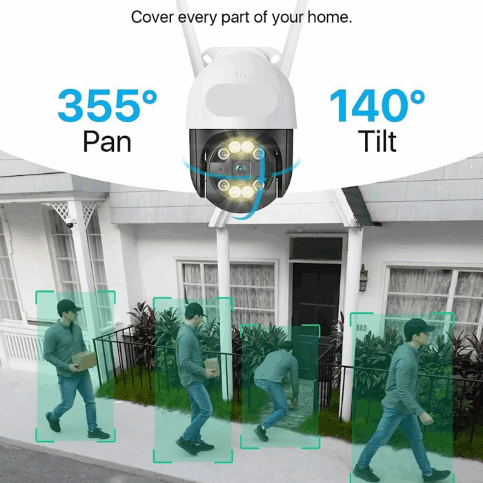Kit 8 Telecamere Wi-Fi Motorizzate 360°| Videosorveglianza Infrarossi Audio - immagine 5