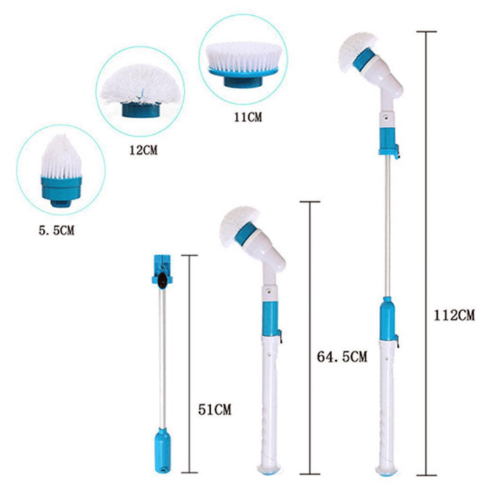 Spazzola Rotante 4 in 1 Scrubber a Batteria 26V Diverse Altezze per Pulizia Profonda Pavimenti, Pareti - immagine 7