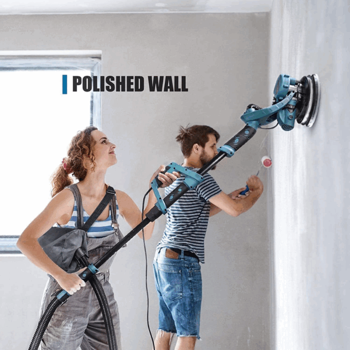 Levigatrice Telescopica per Muri 800W a Giraffa con LED – 5 Velocità e Prestazioni Professionali - immagine 2