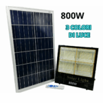 Faro Solare 800W Crepuscolare IP65 Luce bianca, Naturale, Calda per Esterni con Telecomando
