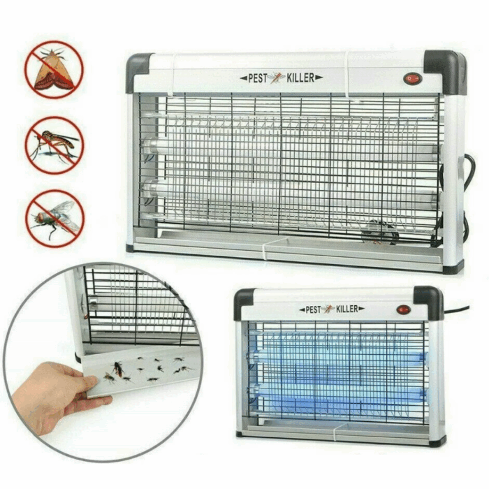 Zanzariera Elettrica Lampada 2 Tubi Luminosi UV per Insetti con Catena, Casa e Giardino - immagine 3