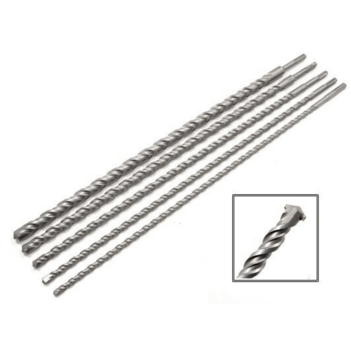 Set 5 Pz Punte Trapano SDS Plus Widia Cemento Pietra 10-12-16-20-24x600mm - immagine 2