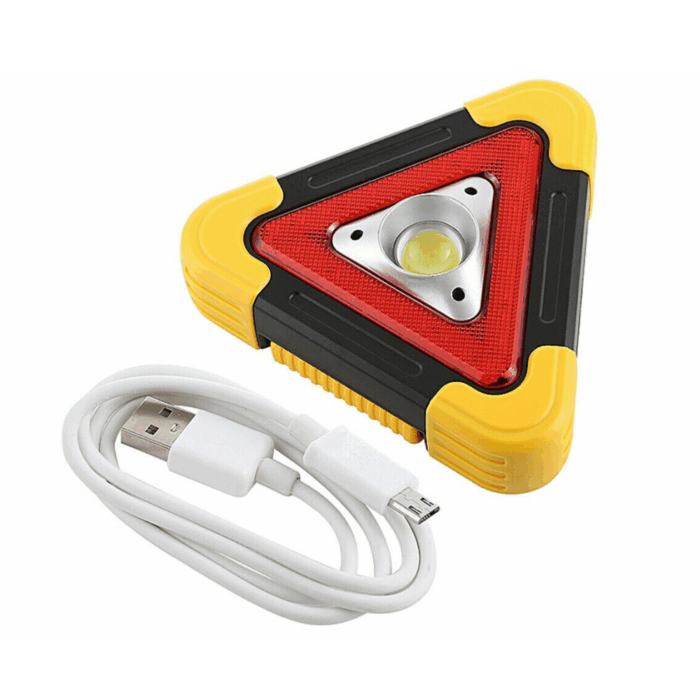 Triangolo di Emergenza Stradale COB a LED, USB, Ricarica Solare 30, Soccorso Auto e Moto - immagine 4