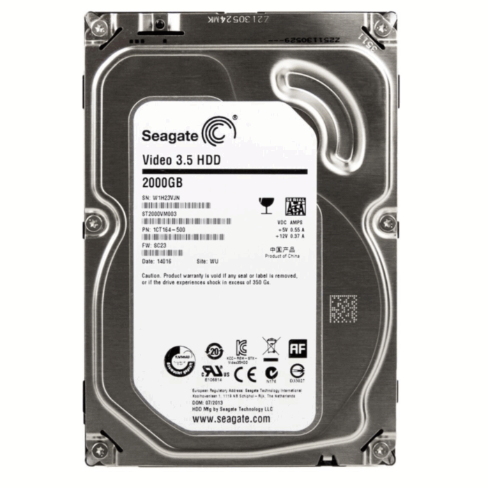 Hard Disk 2TB Video HDD 5900U/Min 64MB SATA III 3.5'' Pollici 2000Gb - immagine 3