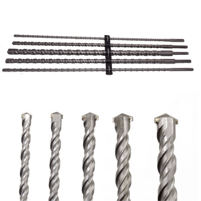Set 5 Pz Punte Trapano SDS Plus Widia Cemento Pietra 10-12-16-20-24x600mm - immagine 3