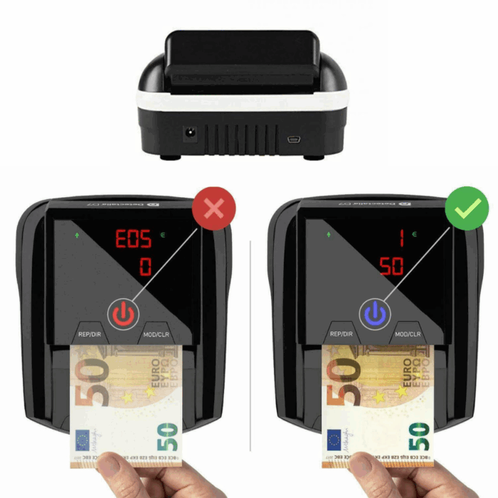 Rilevatore Banconote False Portatile, Detector Conta Soldi Verificatore Euro - immagine 2