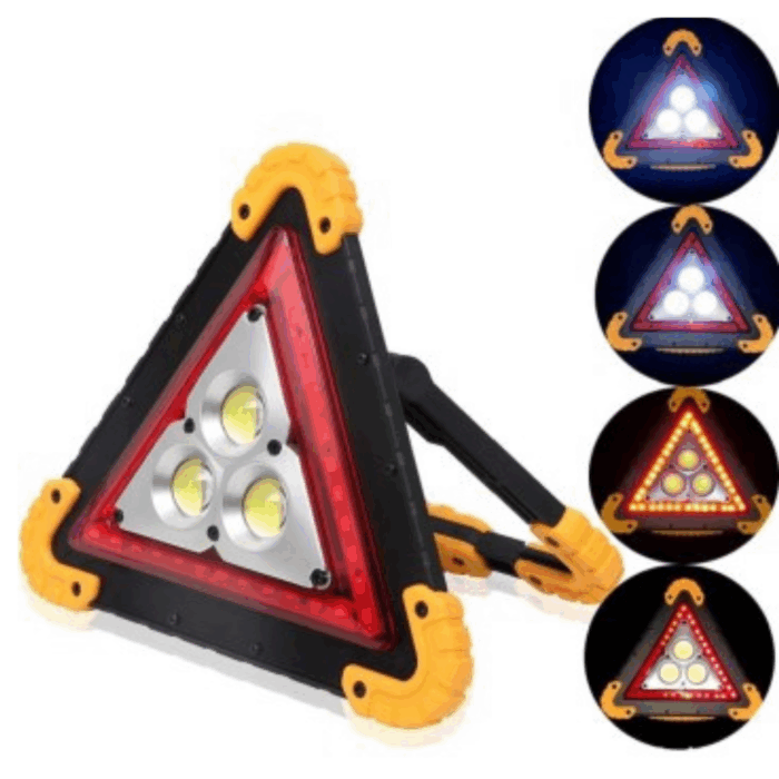 Triangolo di Emergenza Stradale COB a LED, USB, Ricarica Solare 30, Soccorso Auto e Moto - immagine 6