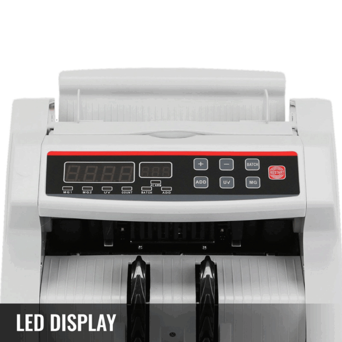 Conta Banconote Professionale Rilevatore Soldi Falsi, Bill Counter Display LED 1000 Banconote/Minuto - immagine 6