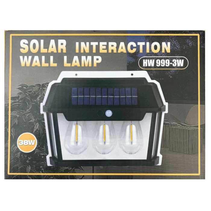 Appliques Solari 3 Lampadine LED Lampada da Parete Sensore Crepuscolare e Movimento Luce Calda - immagine 7