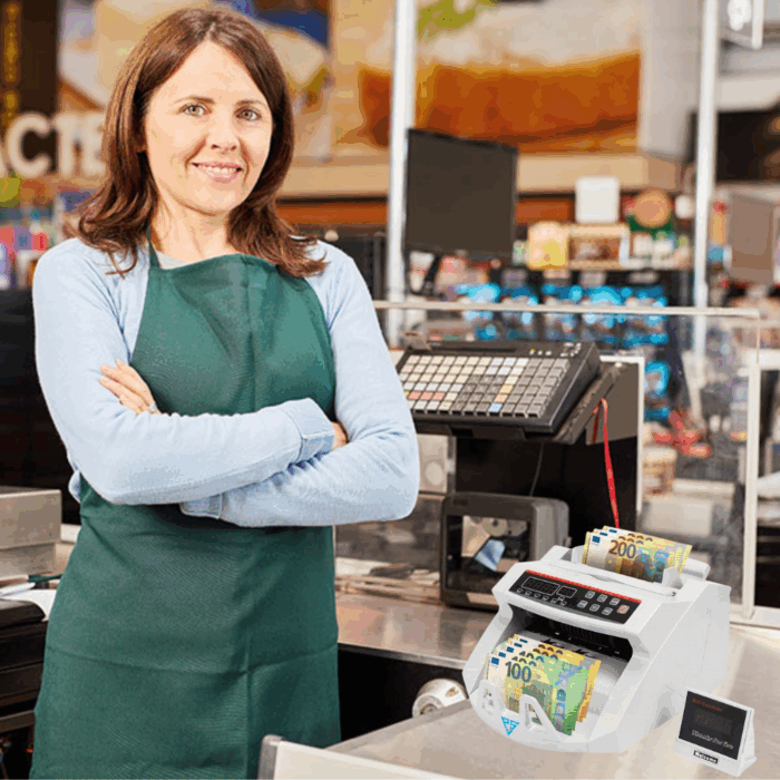 Conta Banconote Professionale Rilevatore Soldi Falsi, Bill Counter Display LED 1000 Banconote/Minuto - immagine 5