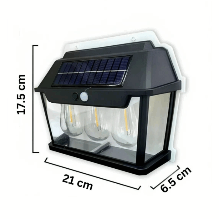 Appliques Solari 3 Lampadine LED Lampada da Parete Sensore Crepuscolare e Movimento Luce Calda - immagine 8