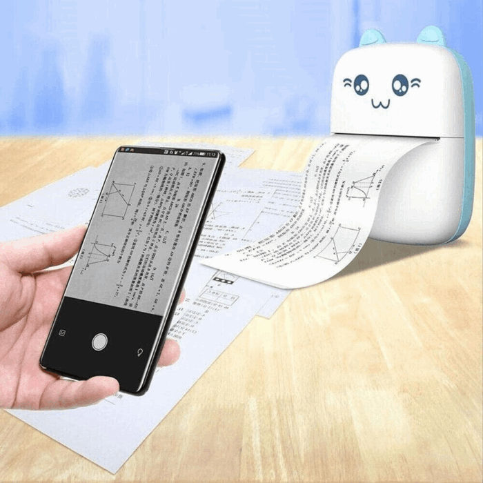 Mini Stampante Termica Wireless Portatile Bluetooth, Stampa Senza Inchiostro, Bianco e Nero - immagine 8
