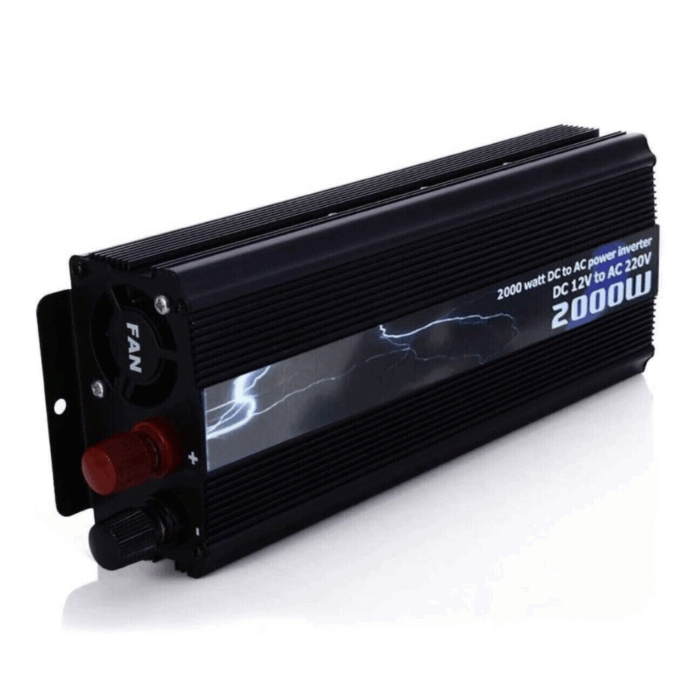 Inverter da 2000W 12V 220V Portatile con Pinze per Impianto Fotovoltaico, Auto, Camper, Barca - immagine 2