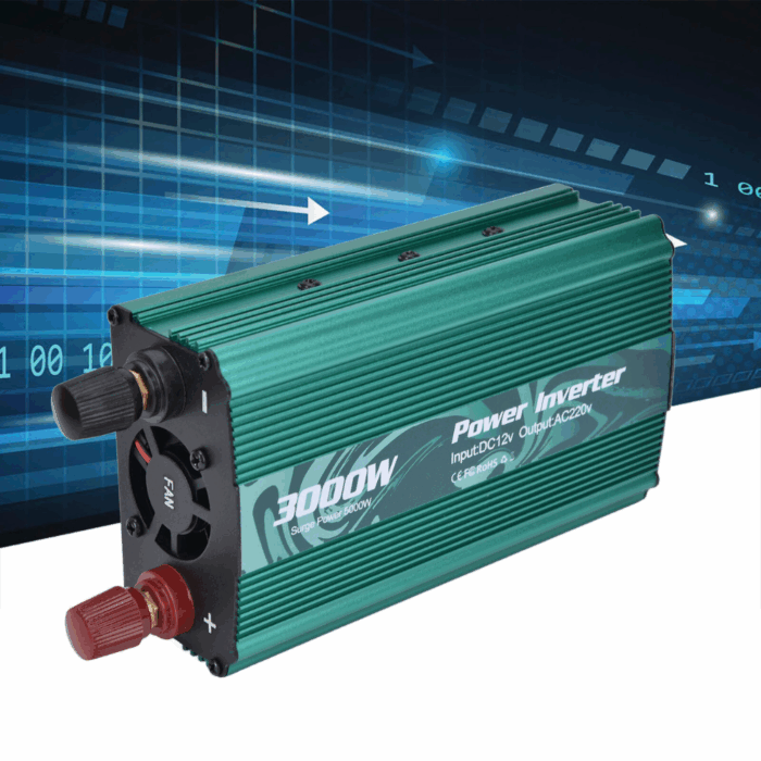 Inverter da 3000W 12V 220V Portatile con Pinze per Impianto Fotovoltaico, Auto, Camper, Barca - immagine 5
