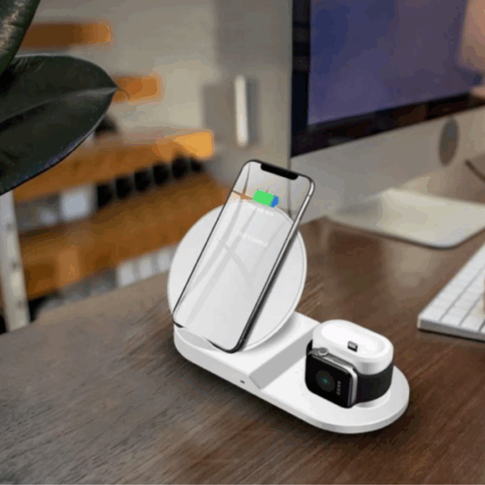 Caricabatterie Veloce 3 in 1 Wireless | Carica Smartphone, Auricolari e Smartwatch Senza Fili e in Mobilità - immagine 5