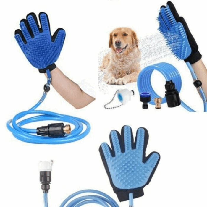 Guanto Massaggiante con Filo Doccia 2 in 1, Tubo Integrato, Aggancio Universale per Animali Domestici - immagine 8