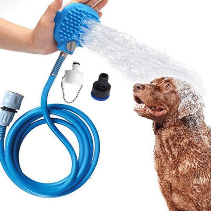 Guanto Massaggiante con Filo Doccia 2 in 1, Tubo Integrato, Aggancio Universale per Animali Domestici - immagine 4