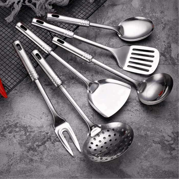 Set 6 Pezzi da Cucina Stand in Acciaio Inox Mensili Utensili per la Casa - immagine 5