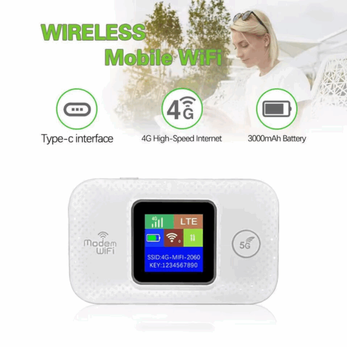 Router 4G/5G Modem Portatile WiFi 150Mbps, Saponetta WiFi 3000mah con Batteria - immagine 4