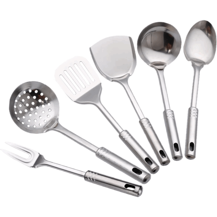 Set 6 Pezzi da Cucina Stand in Acciaio Inox Mensili Utensili per la Casa - immagine 4