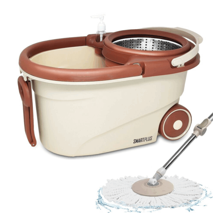 Mocio Mop con Cestello Rotante e Strizzante – Secchio Lavapavimenti Automatico con Panno Microfibra - immagine 2