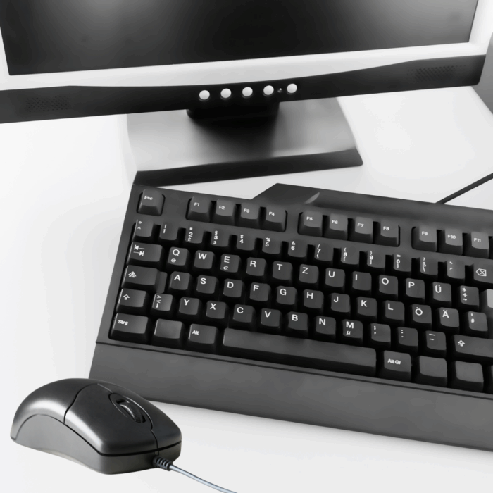 Tastiera QWERTY con Mouse Ambidestro, Tasti Ergonomici per Computer PC TV - immagine 4
