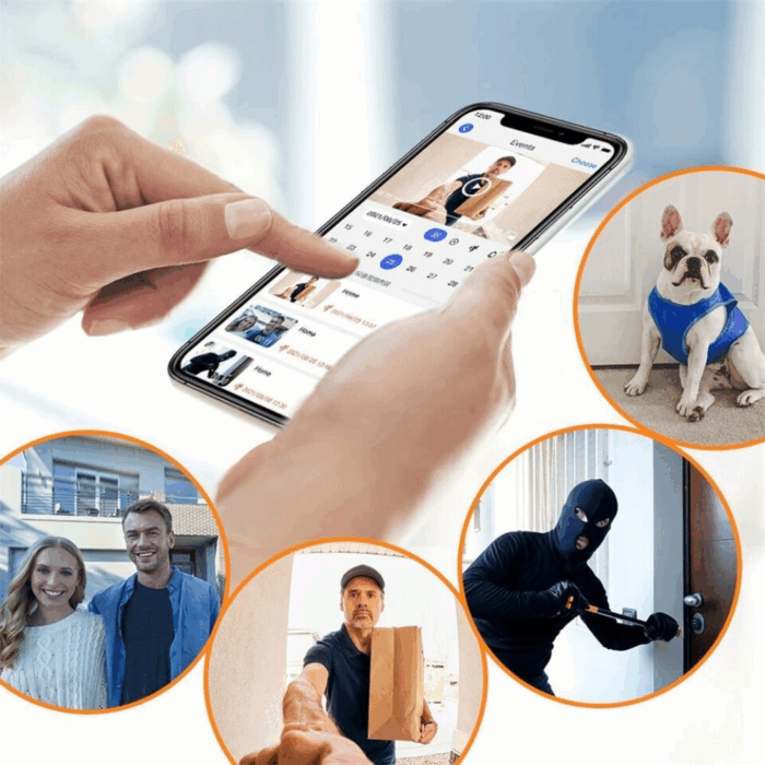 Campanello Wireless con Videocamera Applicazione sul Cellulare, Sicurezza della Casa per Porta, Portone - immagine 4