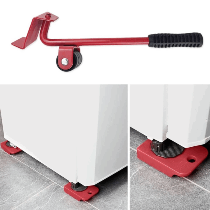 Kit Sollevatore Mobili o Lavatrice con Piastra a Ruote per Sollevamento Pesi fino a 150 Kg - immagine 2