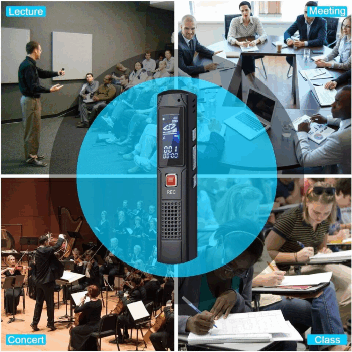 Registratore Vocale 16Gb Portatile Mp3 con Cuffie - Mini Audio Recorder LCD - immagine 2