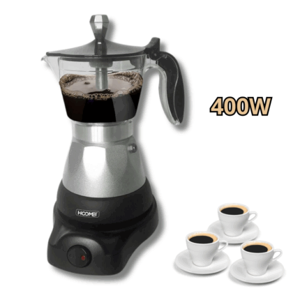 Caffettiera Elettrica 400W 3 Tazze per Caffè Macinato, Moka