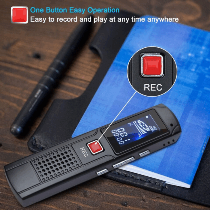 Registratore Vocale 16Gb Portatile Mp3 con Cuffie - Mini Audio Recorder LCD - immagine 6