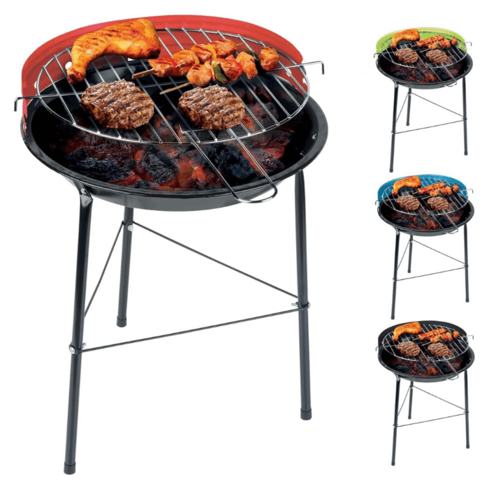 Barbecue a Carbonella BBQ Grill Portatile in metallo con Paravento 33 cm Carbone - immagine 2