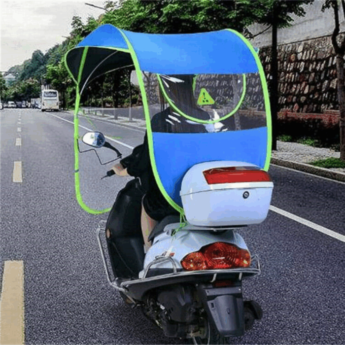 Copertura Antipioggia per Motorino, Scooter, Parasole e Paravento Impermeabile Universale Pieghevole - immagine 5