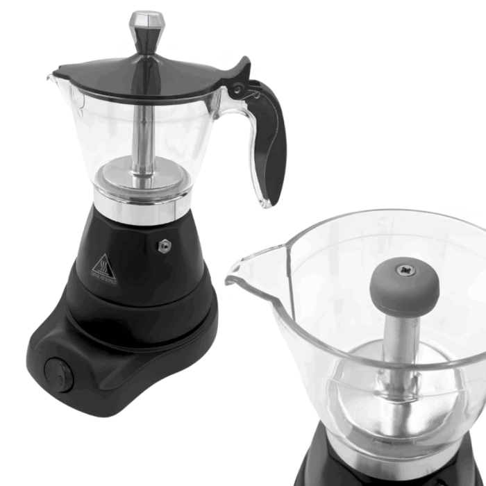 Caffettiera Elettrica 400W 3 Tazze per Caffè Macinato, Moka - immagine 2