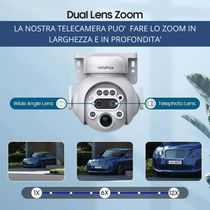 Telecamera Solare 4G Rotonda 12X Zoom 360° | IP65 per Esterno, Infrarossi Audio Bidirezionale PTZ - immagine 4