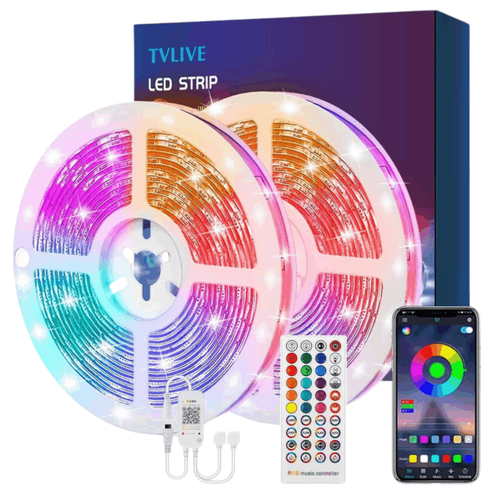 Striscia LED RGB 5 Metri Luci Multicolore Controllo con Applicazione, Telecomando - immagine 6