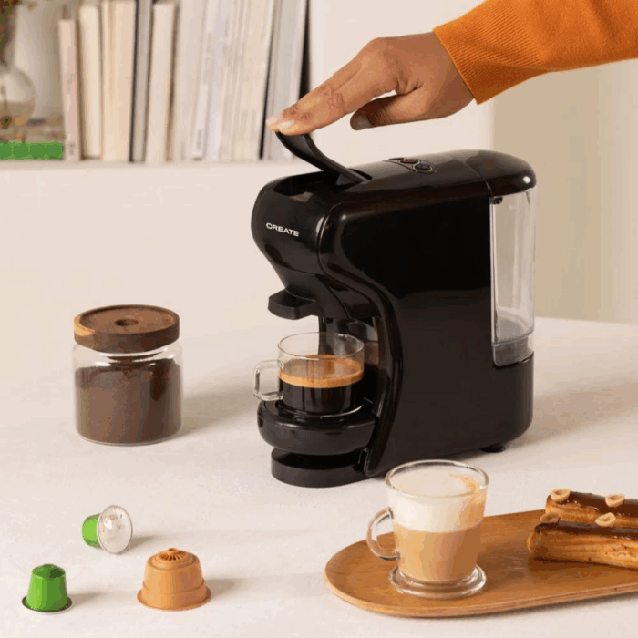 Macchina per Caffè 4 in 1 Compatibile con Cialde e Capsule 1450W Caffettiera - immagine 2