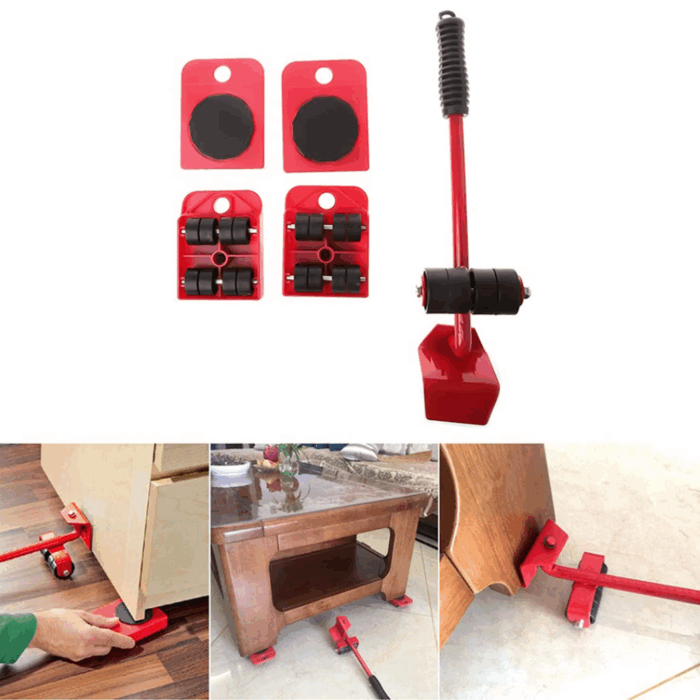 Kit Sollevatore Mobili o Lavatrice con Piastra a Ruote per Sollevamento Pesi fino a 150 Kg - immagine 7