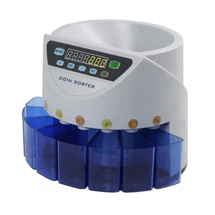 Macchina Contamonete 8 Cassetti Display Digitale, Separa Monete Automatico Fino a 216 Monete al Minuto - immagine 2