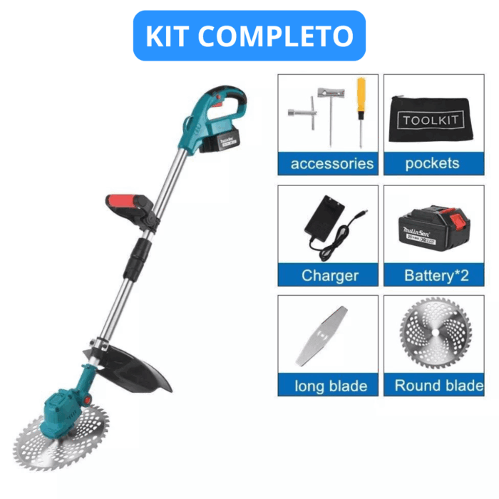 Decespugliatore Doppia Batteria 72V Universale Tagliaerba Elettrico 5 Ah Tagliabordi fino a 10cm - immagine 7
