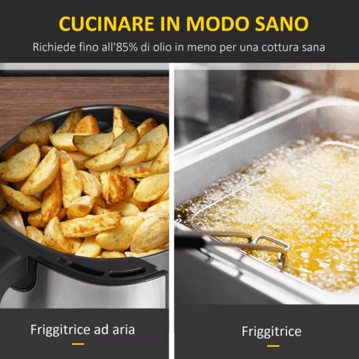 Friggitrice ad Aria 12 Litri 1700W Cestello Removibile Display Touch con Applicazione sul Cellulare - immagine 3
